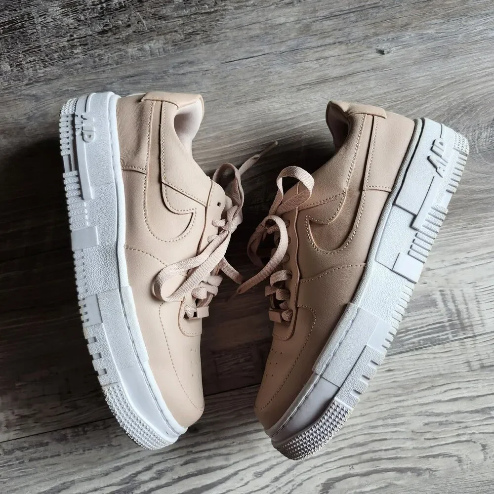 (9) Nike Air Force 1 Low PixelParticle Beige (Women's)